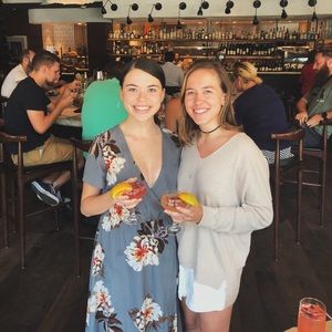 Grey flowery maxi dress